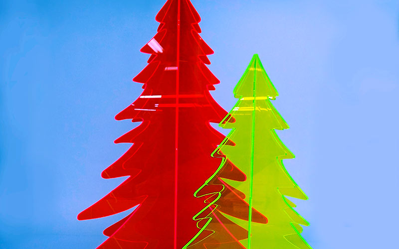 perspex christmas trees